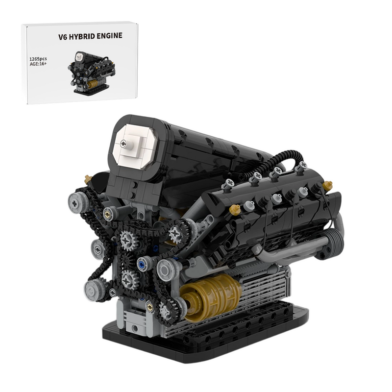 V6 Hybrid Engine Building Blocks MOC Motor Bricks Build Your Own V6 Engine 1256PCS Designed by Lukas2020 enginediyshop