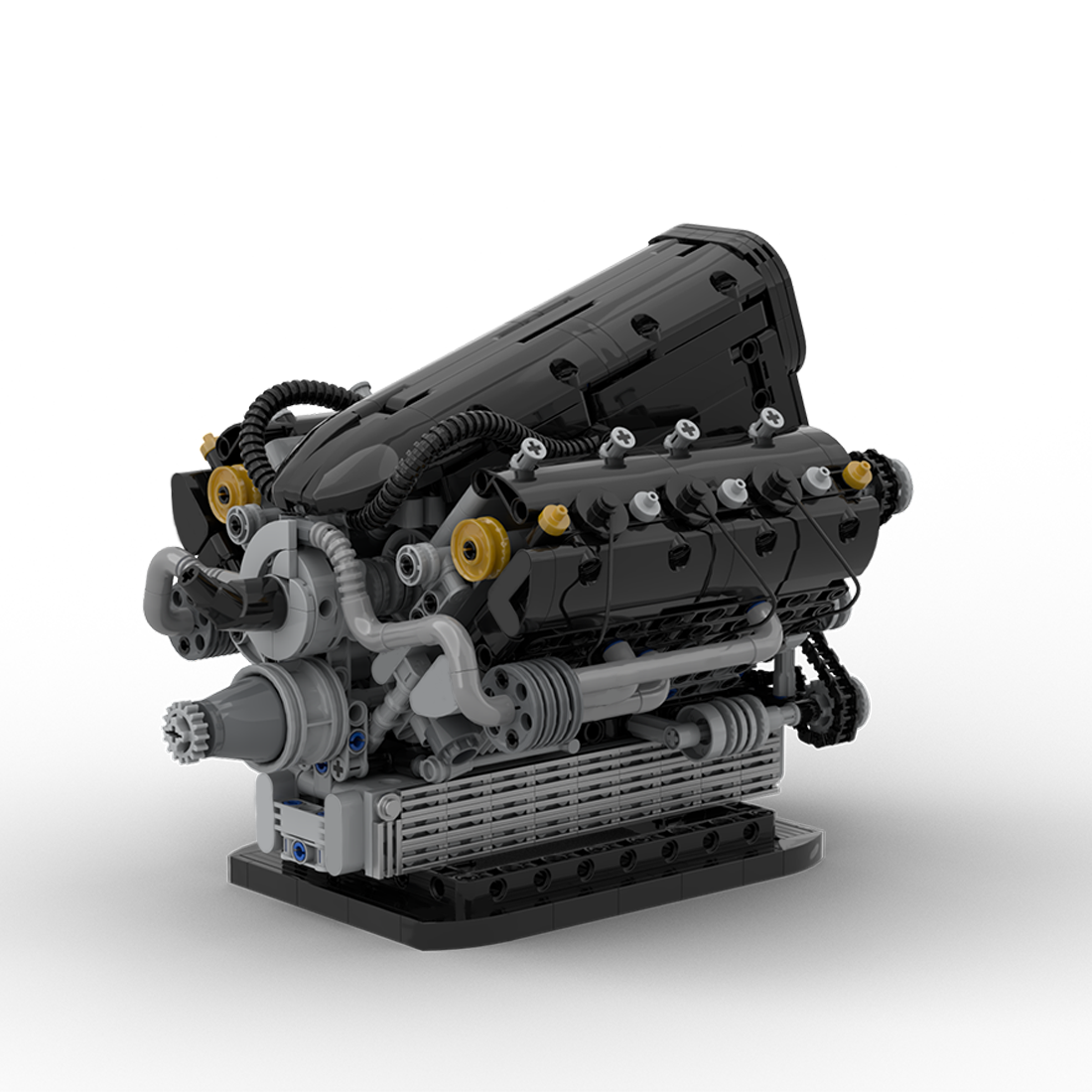 V6 Hybrid Engine Building Blocks MOC Motor Bricks Build Your Own V6 Engine 1256PCS Designed by Lukas2020 enginediyshop