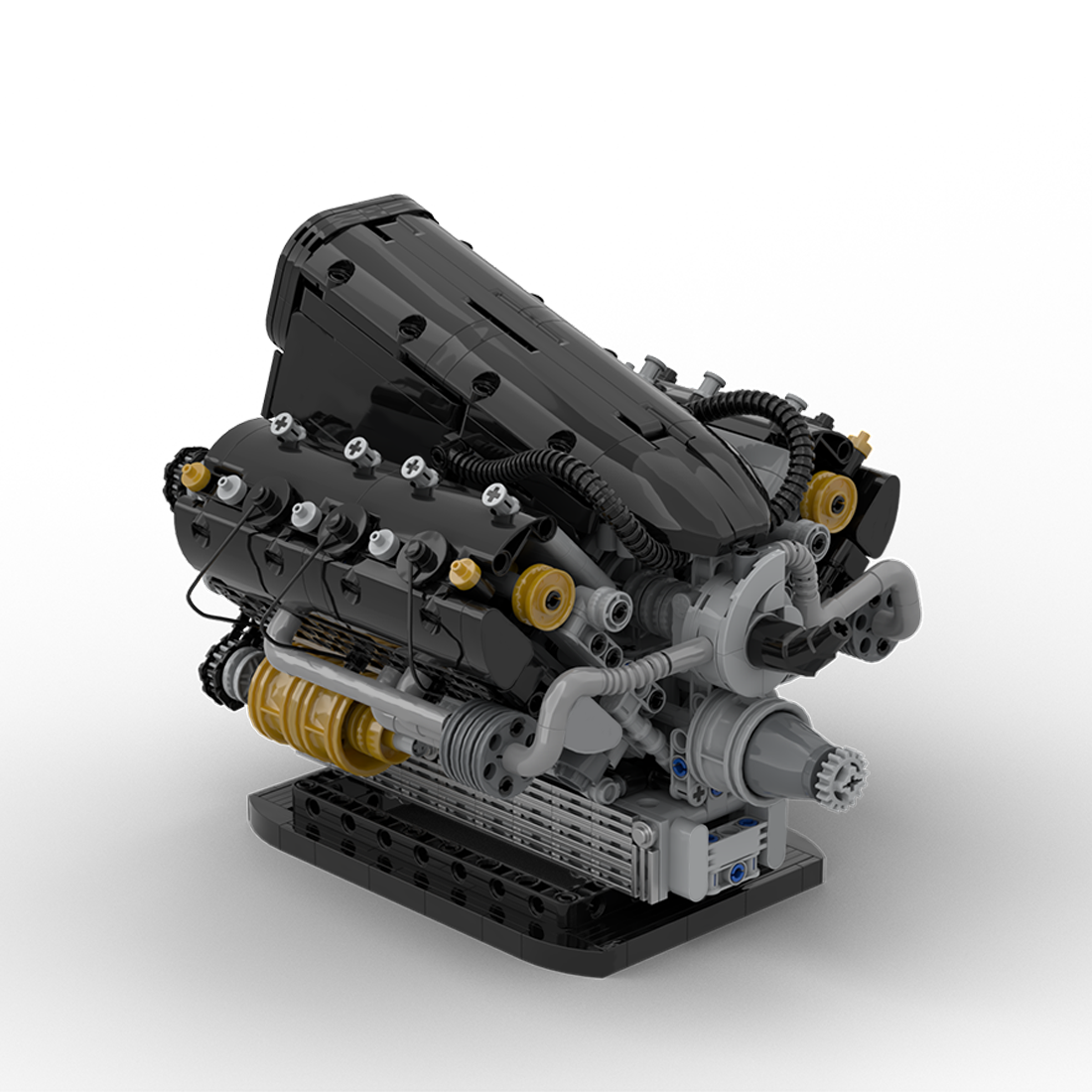 V6 Hybrid Engine Building Blocks MOC Motor Bricks Build Your Own V6 Engine 1256PCS Designed by Lukas2020 enginediyshop