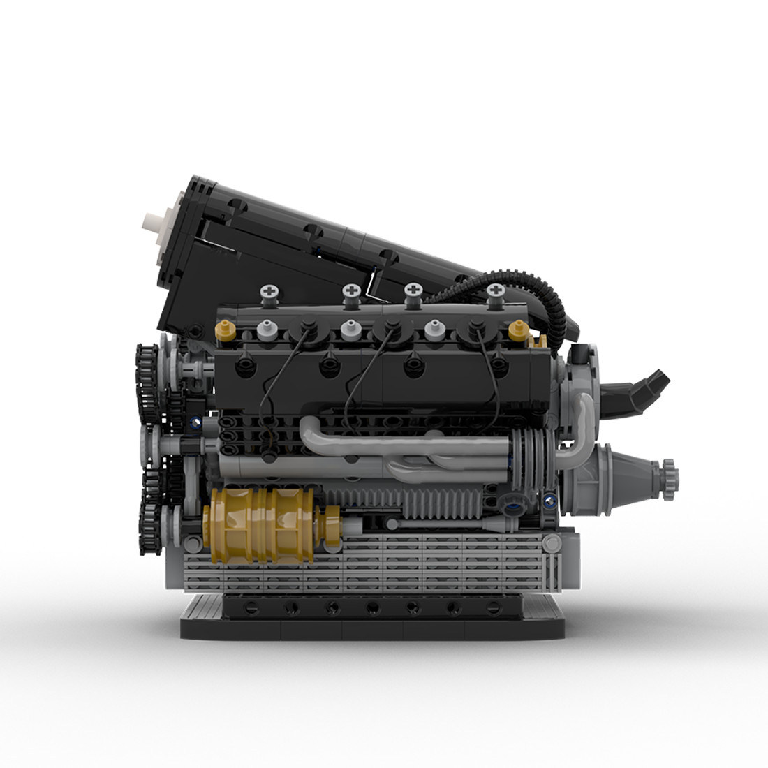 V6 Hybrid Engine Building Blocks MOC Motor Bricks Build Your Own V6 Engine 1256PCS Designed by Lukas2020 enginediyshop