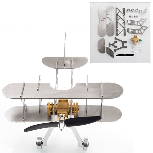 ENJOMOR Metal Stirling Airplane Model Set STEAM Science Education Toy Boutique Decoration