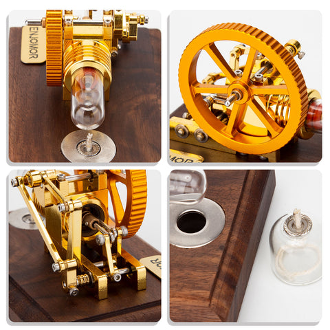 ENJOMOR Mini Gamma Hot-air Stirling Engine Model Educational Toys Gifts enginediyshop