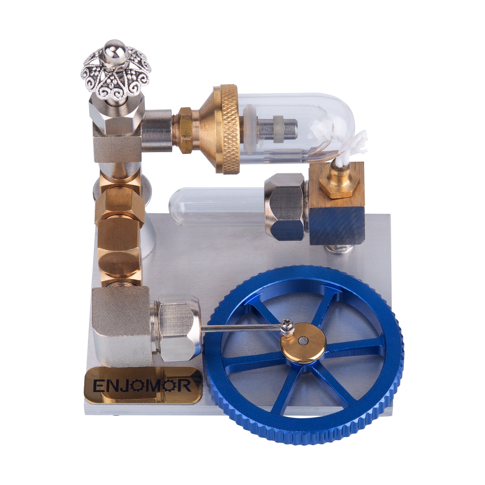 ENJOMOR Mini Horizontal Flywheel Stirling Engine Model with Adjustable Speed Educational Toys&Gifts enginediyshop