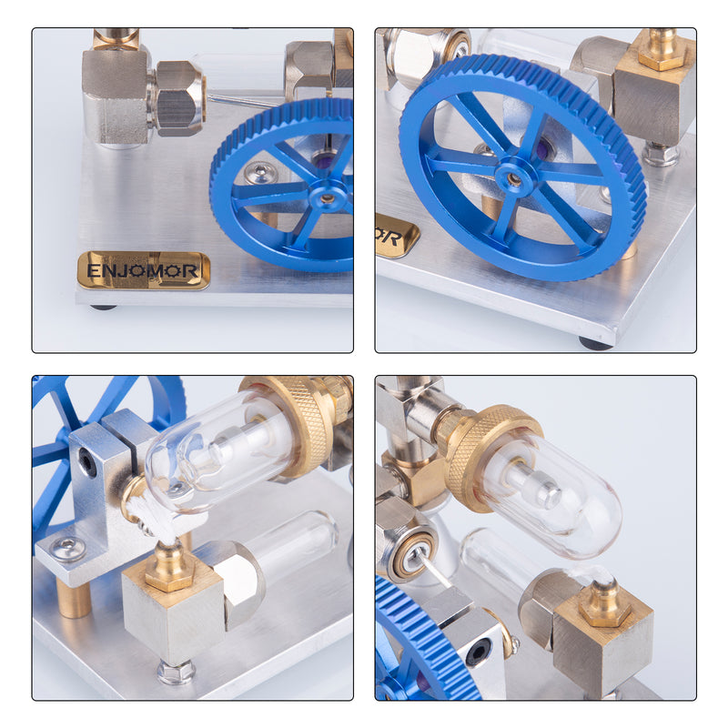 ENJOMOR Mini Vertical Flywheel Stirling Engine Model with Adjustable Speed Educational Toys&Gifts enginediyshop