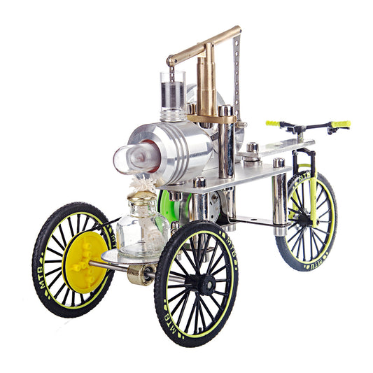ENJOMOR Stirling Engine Tricycle Model Walkable Manual Steering Car Model Motor Toy enginediyshop