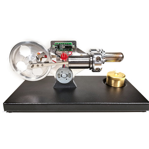 Gamma Stirling Engine γ-Type Single Cylinder Stirling Engine Model with Voltage Digital Display Meter and Glow Lamp Bead Science Experiment Educational Toy - Enginediy Customized - enginediy