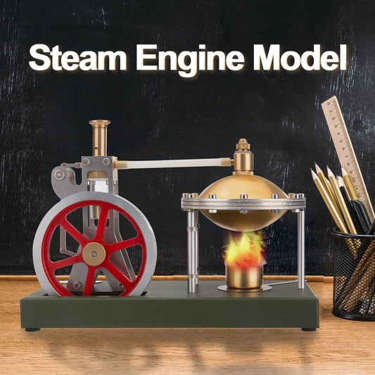ENJOMOR Retro Steam Engine Kit with Spherical Boiler Support and Additional Load enginediyshop