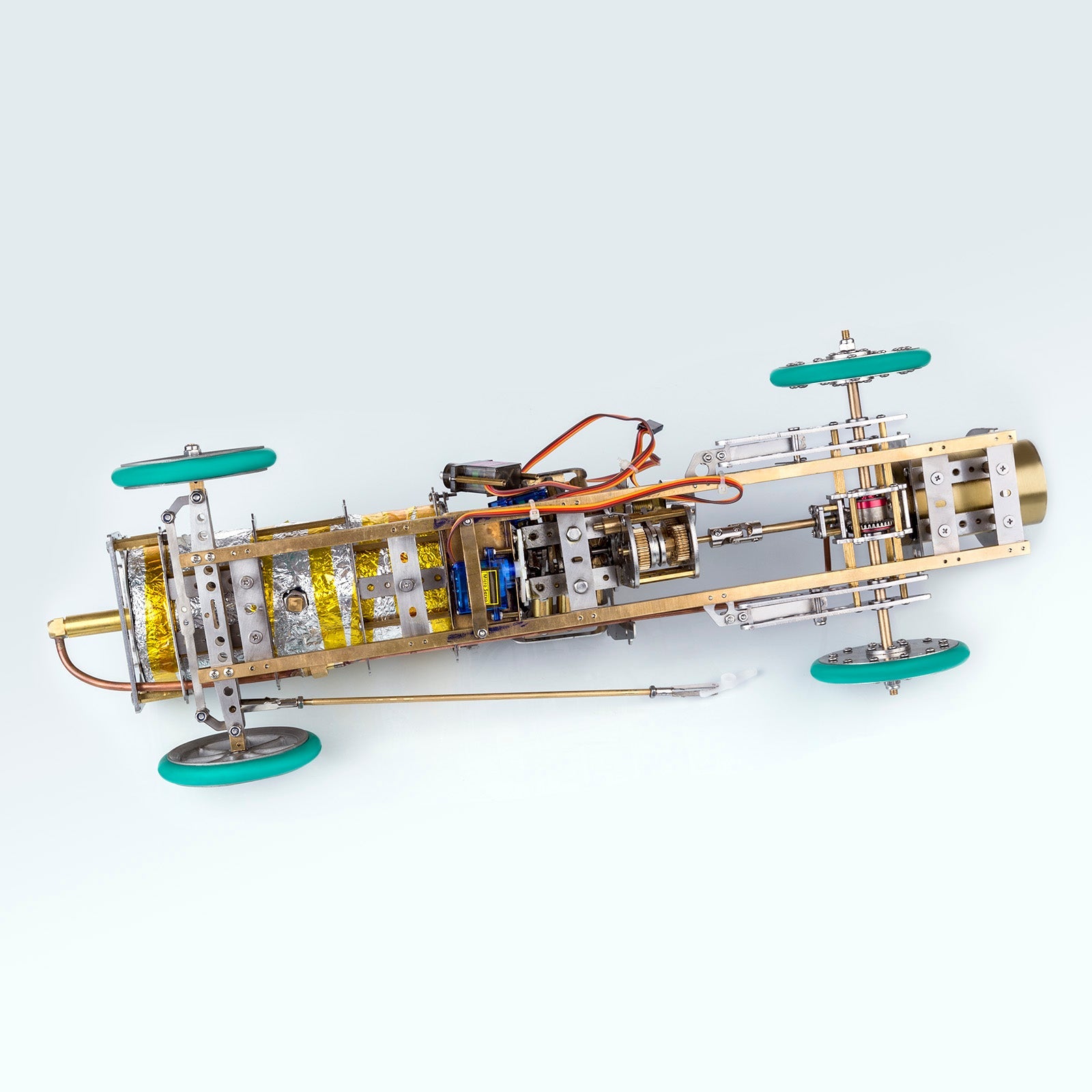 1/10 RC Rear-drive Steam Car Retro Vehicle Model with V4 Steam Engine ...