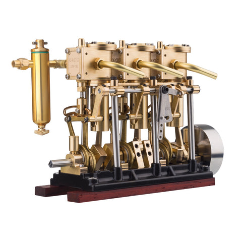KACIO LS3-13S Steam Engine 3-cylinder Reciprocating Engine with Oil Cup Reverse Rotation enginediyshop