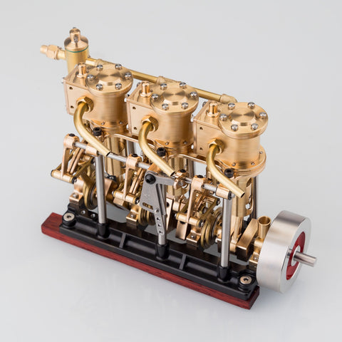 KACIO LS3-13S Steam Engine 3-cylinder Reciprocating Engine with Oil Cup Reverse Rotation enginediyshop