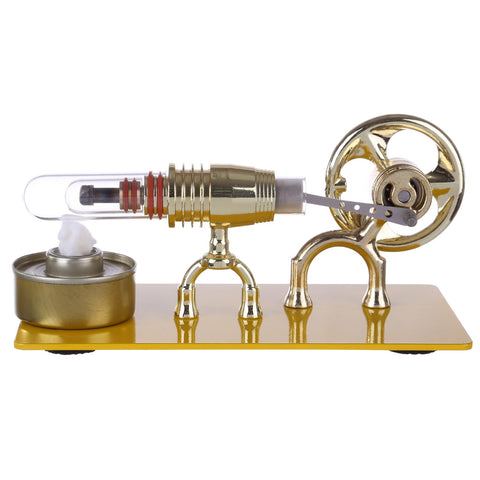 ENJOMOR Single Cylinder Stirling Engine Model Science Educational Toys - Golden enginediyshop