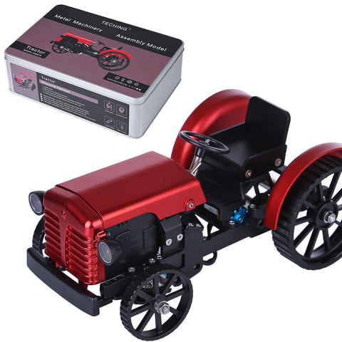 Teching Mini APP RC Tractor  Metal Romote Control Model Tractor in Red DIY Assembly Kit Educational Toy Gifts Collection - Enginediy - enginediy