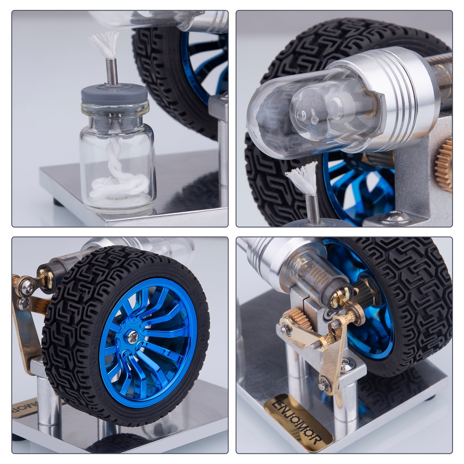 ENJOMOR Miniature Mini Alpha Rocker Arm Connecting Rod Stirling Engine Model Science Education Toy Enthusiast Gift enginediyshop