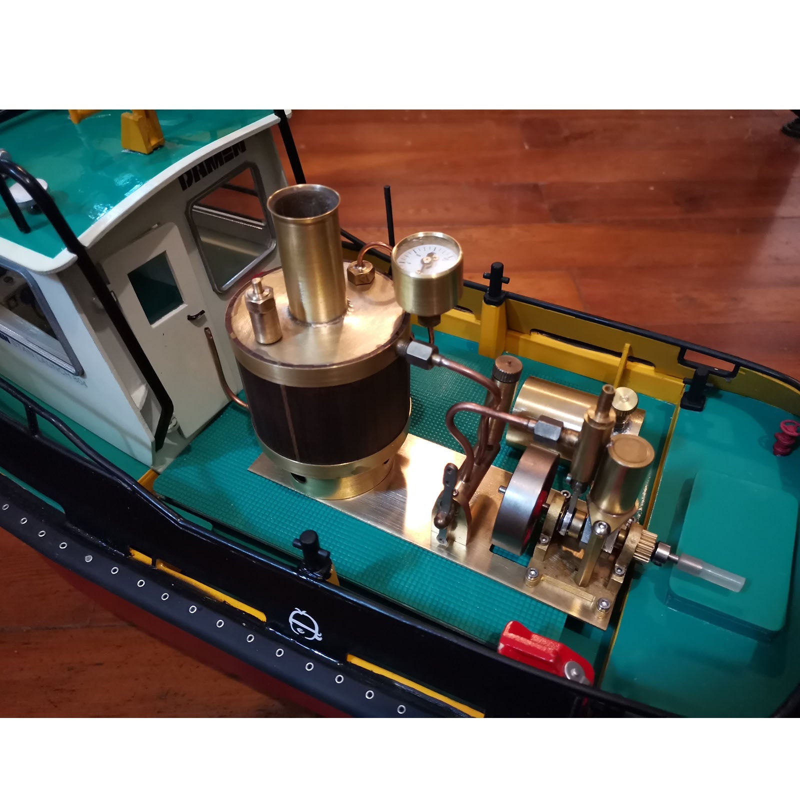 Mini Single-cylinder Steam Engine Set with Boiler for Model Ship within 50cm - enginediy