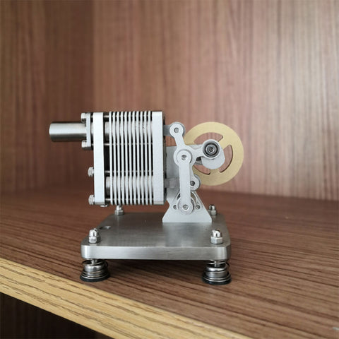ENJOMOR Industrial Metal Mini α Structure Hot-Air Stirling Engine Electric Generator 4000rpm Science Educational Mechanical Toy And Gift enginediyshop