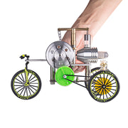 ENJOMOR Stirling Engine Tricycle Model Walkable Manual Steering Car Model Motor Toy enginediyshop