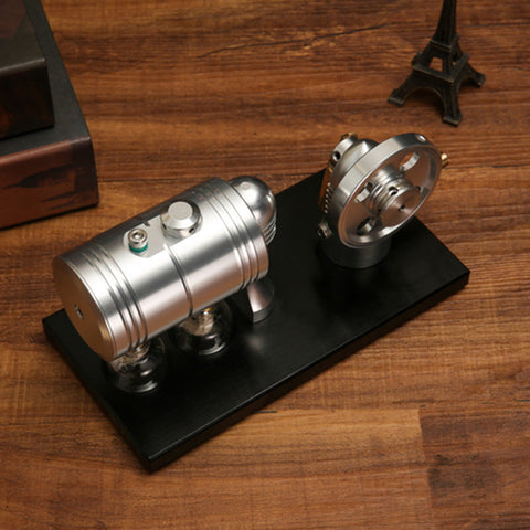 Retro Steam Engine Model with Boiler, Base and Alcohol Lamp enginediyshop