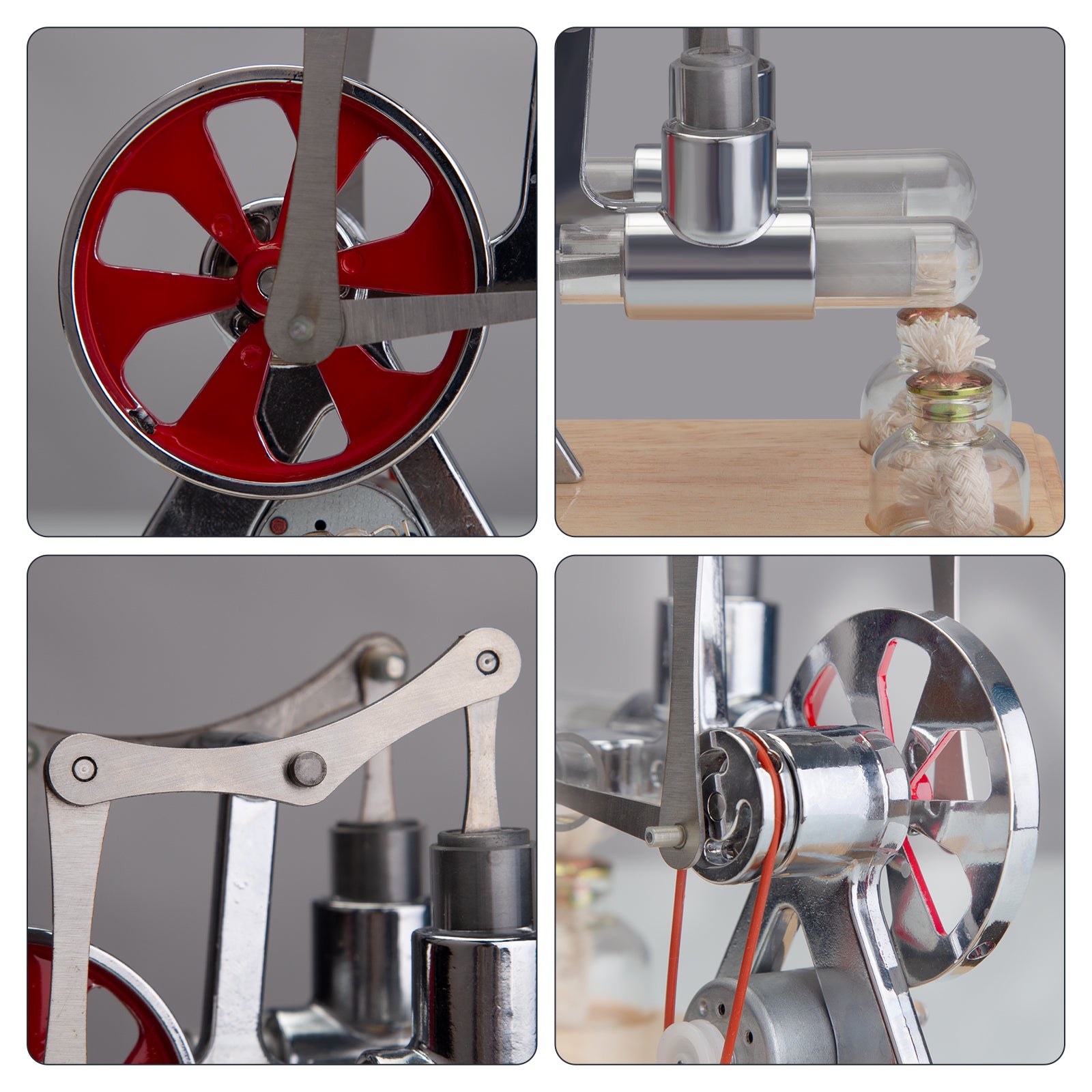 ENJOMOR Balance Twin Cylinder Hot Air Stirling Engine External Combustion Engine Model enginediyshop