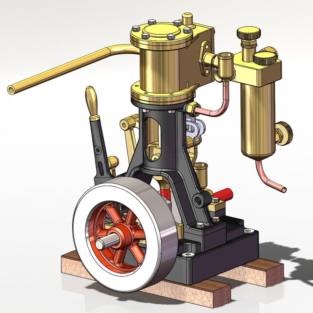 KACIO LS1-14 Single Cylinder Reciprocating Steam Engine Model for Model Ship Model Boat Above 60cm enginediyshop