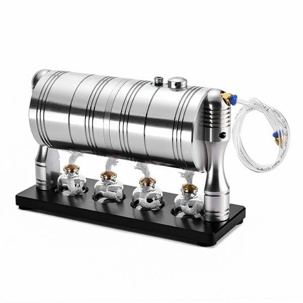 Steam Engine Model Kit Full Metal Steam Generator Steam Heating Boiler with 4 Alcohol Lamps - enginediy