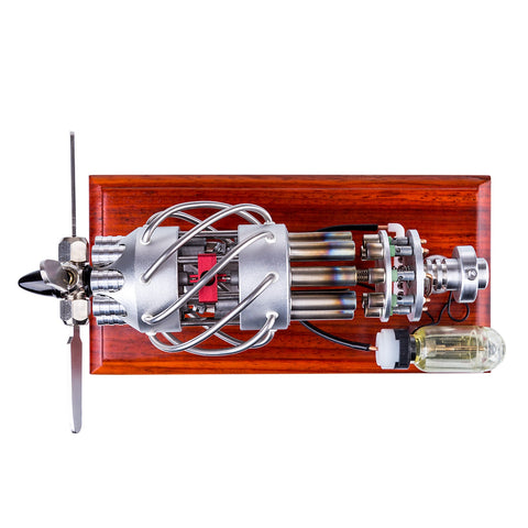 16 Cylinder Swash Plate Stirling Engine Generator Model with Voltage Digital Display Meter and LED enginediyshop