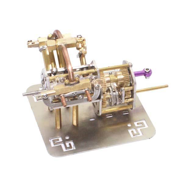 Mini V4 Steam Engine Model with Reverse Gearbox – enginediyshop