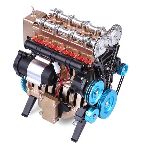 Kid Engine Models TECHING 4 Cylinder Car Engine Model Kit That Runs Gift for Kid Adult ...
