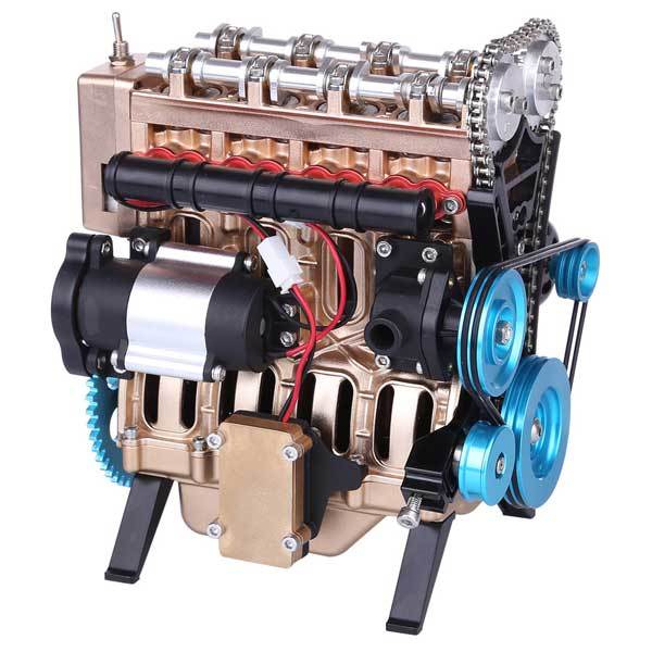 Kid Engine Models TECHING 4 Cylinder Car Engine Model Kit That Runs Gift for Kid Adult ...