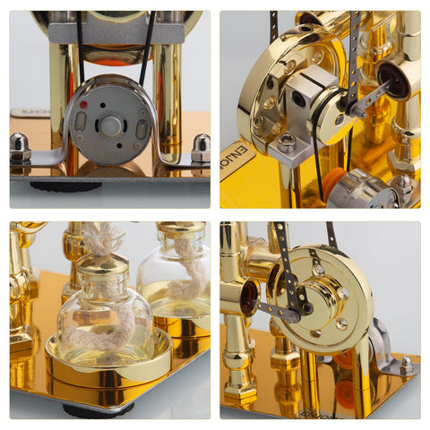 ENJOMOR Balance Hot Air Stirling Engine External Combustion Engine Model with LED Bulb Science & Technology Educational Toy Gift enginediyshop
