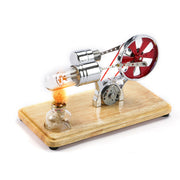 ENJOMOR Gamma Hot Air Stirling Engine Generator Model with LED Lights Science & Technology Educational Toys Gifts enginediyshop