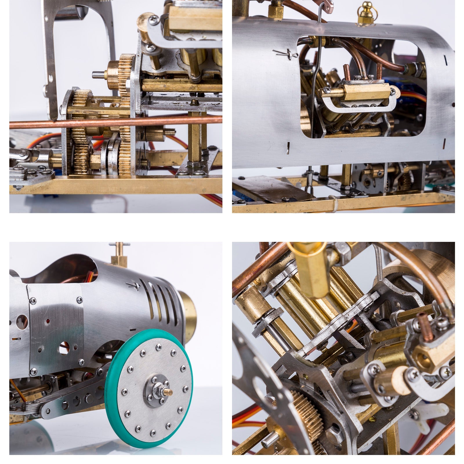 1/10 RC Rear-drive Steam Car Retro Vehicle Model with V4 Steam Engine ...