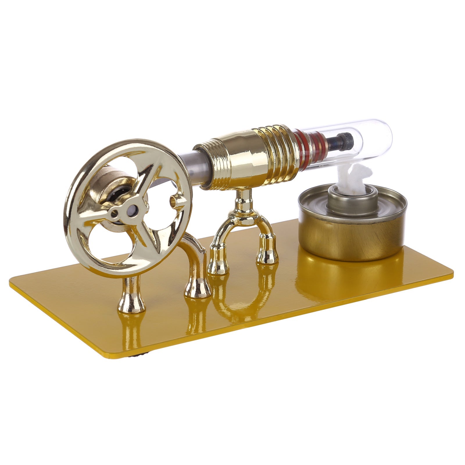 ENJOMOR Single Cylinder Stirling Engine Model Science Educational Toys - Golden