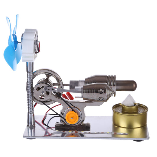 ENJOMOR γ-Type Stirling Engine Generator Model Science Experiment Educational Toy with LED Light Bar and Fan