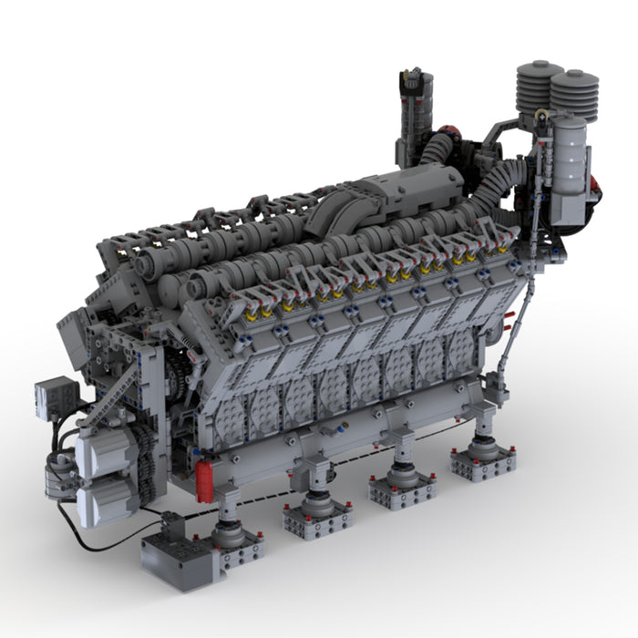 Engine Model Reference V16 Diesel Engine Model Building Blocks Set MOC-73232-Enginediyshop ...
