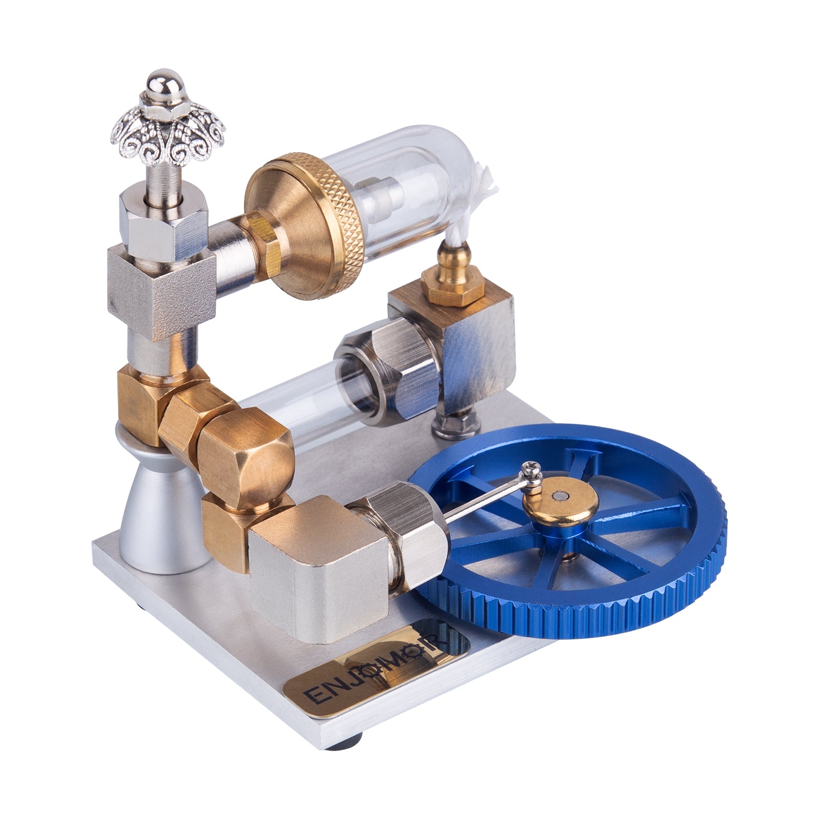 ENJOMOR Mini Horizontal Flywheel Stirling Engine Model with Adjustable Speed Educational Toys&Gifts enginediyshop