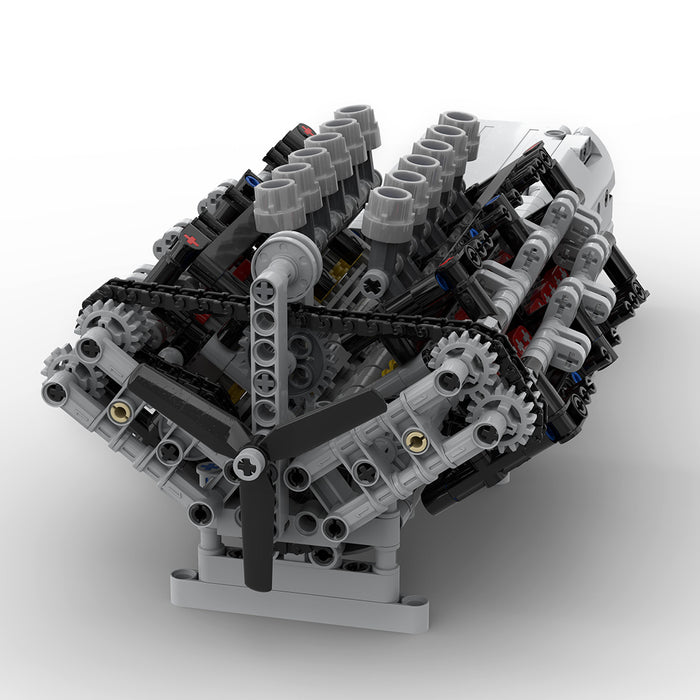 V12 Engine with Gearbox 856PCS Mk2 Sci-fi Engine Model Building Blocks ...