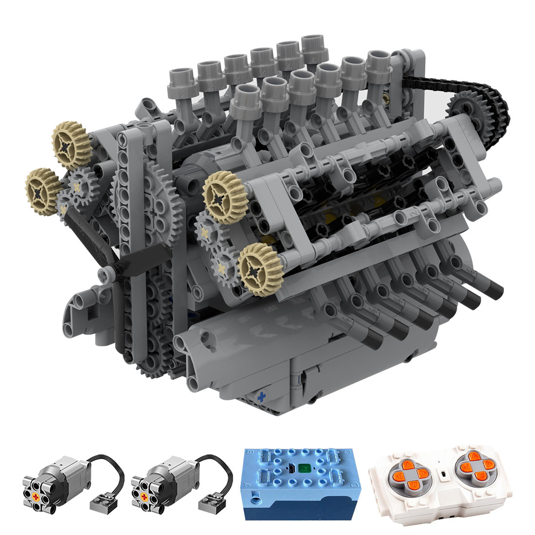 MOC-40128 V12 Engine with Gearbox Sci-fi Engine Model Building Blocks ...