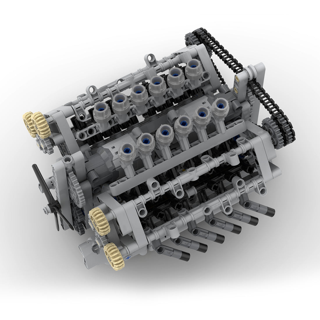 MOC-40128 V12 Engine with Gearbox Sci-fi Engine Model Building Blocks ...