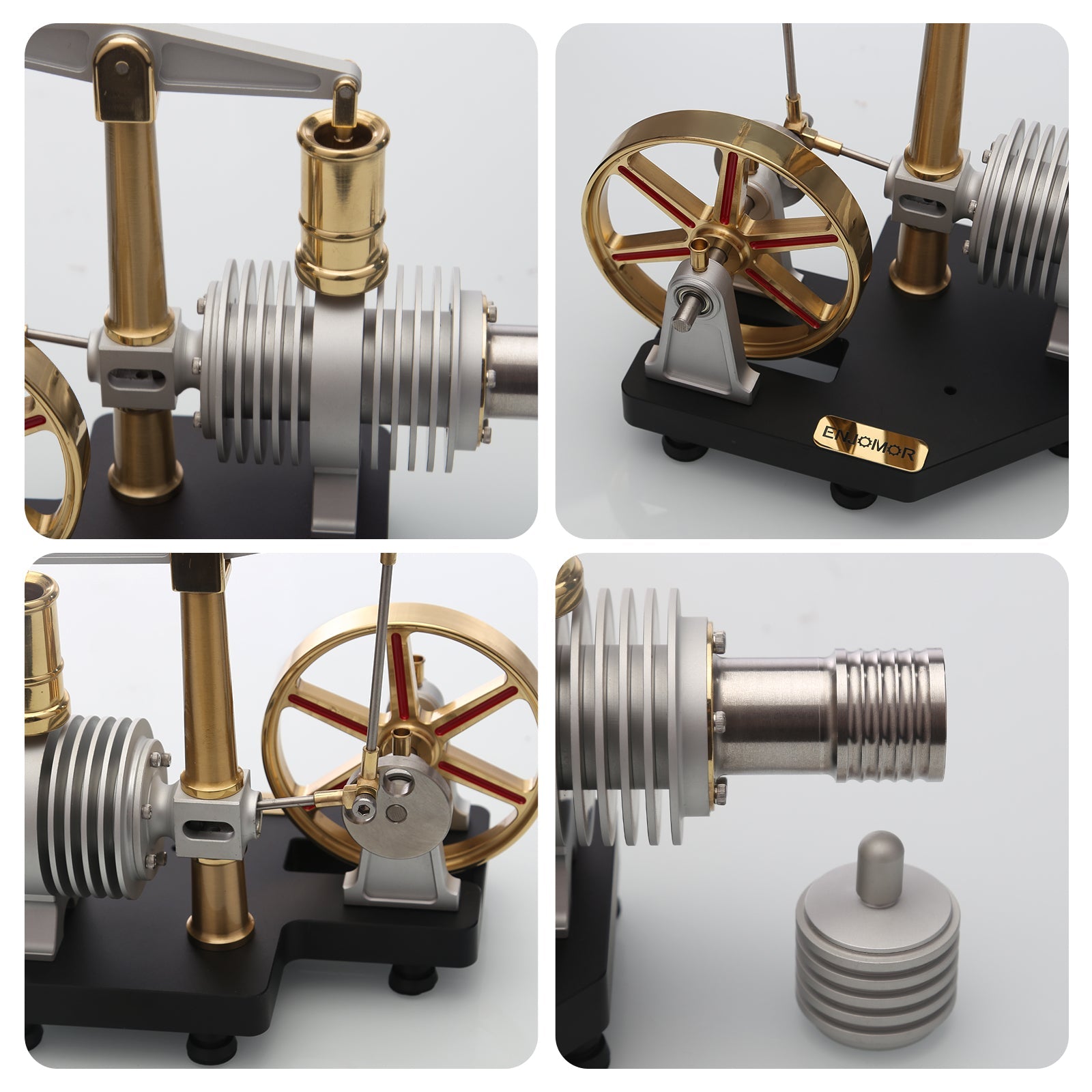 ENJOMOR Full Metal Stirling Engine Model Steam Science Educational Engine Toy enginediyshop