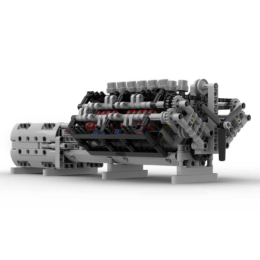 V12 Engine with Gearbox 856PCS Mk2 Sci-fi Engine Model Building Blocks Toy Set MOC-43833