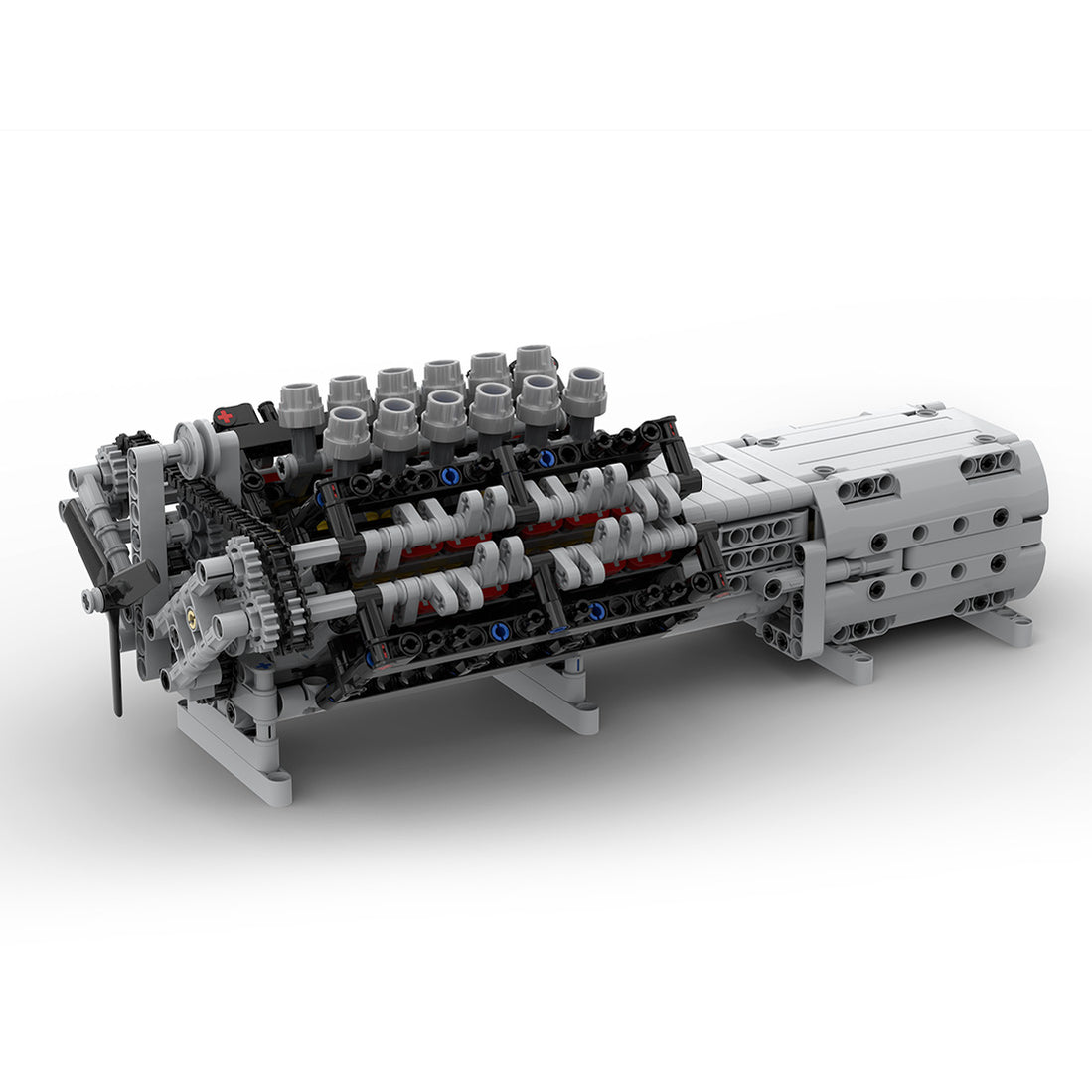 V12 Engine with Gearbox 856PCS Mk2 Sci-fi Engine Model Building Blocks ...