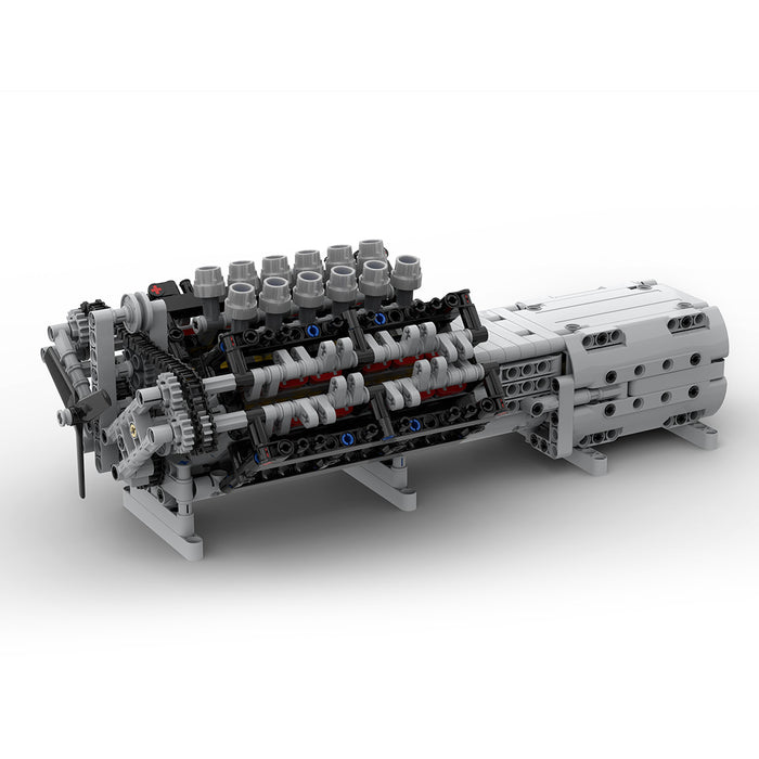 V12 Engine with Gearbox 856PCS Mk2 Sci-fi Engine Model Building Blocks ...
