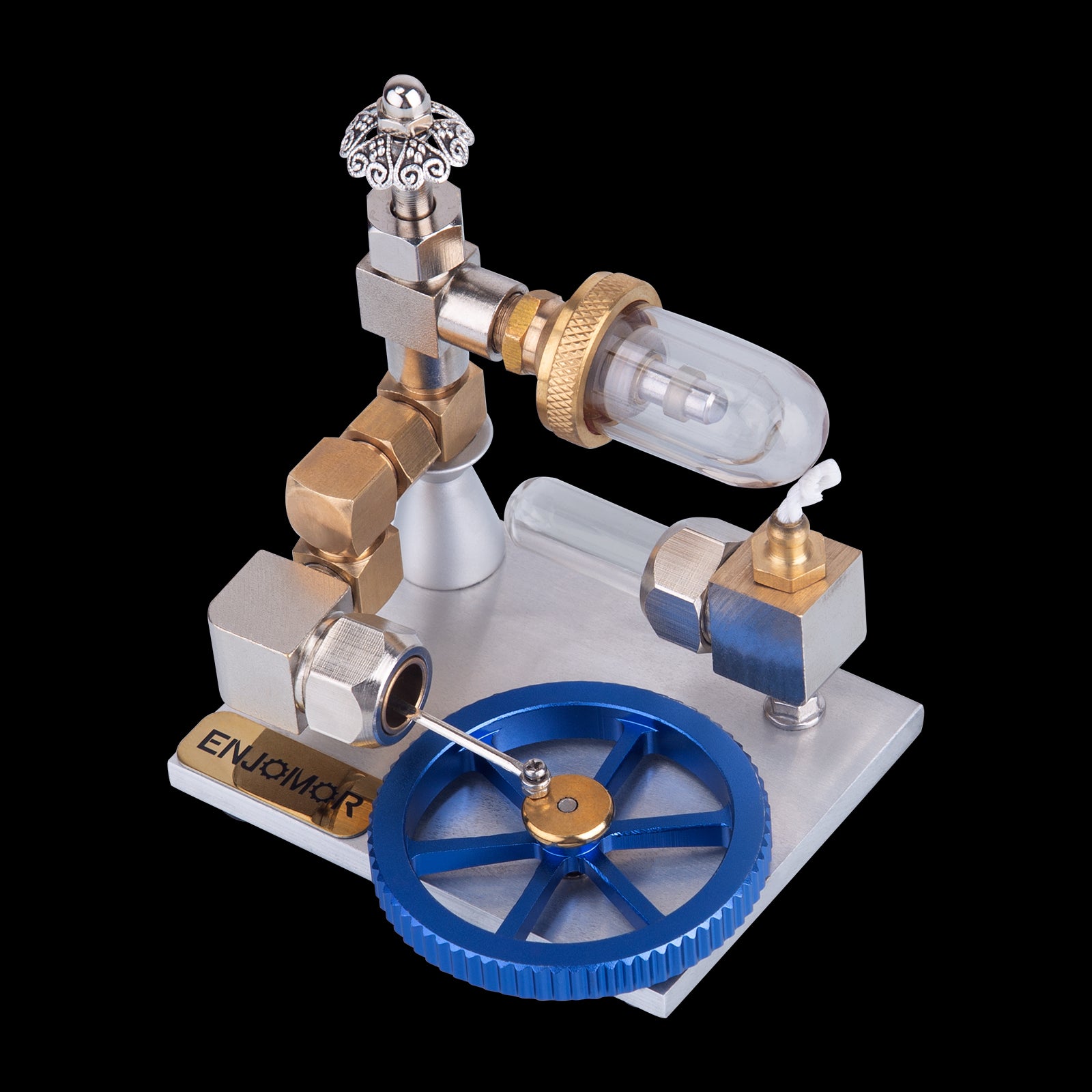 ENJOMOR Mini Horizontal Flywheel Stirling Engine Model with Adjustable ...